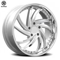 Jantes en alliage forgées DW Chrome Noir à lèvre profonde 24 26 pouces 5x112 5x114.3 Donk Rims Chevrolet Camaro, compatibles avec les jantes de style rétro VIP