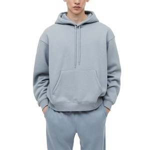 Fabrication en gros de sweats à capuche surdimensionnés pour hommes en coton et polyester de haute qualité, avec logo personnalisé brodé, coupe ample et doublure polaire épaisse - Product Image 4