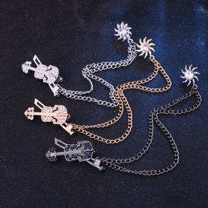 Broche Violon Classique en Strass, Épingle à Chaîne à Pompon pour Homme, Badge Guitare pour Femme, Accessoires Vestimentaires - Product Image 2