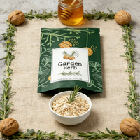 Sachet d'emballage personnalisé pour flocons d'avoine, refermable, en aluminium, Doypack, pour herbes, épices, noix, muesli, céréales, sac en plastique