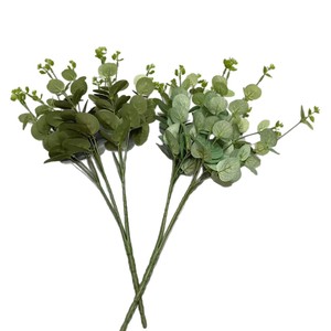 Flores Artificiales Qiye, Ramo de Eucalipto Verde Claro y Verde Oscuro, Estilo Bosque, Decoración para Bodas y Hogar - Product Image 3