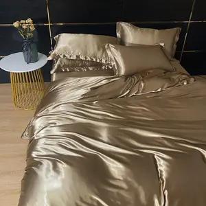 דוגמיות בד סדין למיטה בהתאמה אישית חינם סדין מיטה משי עם כיסוי שמיכה