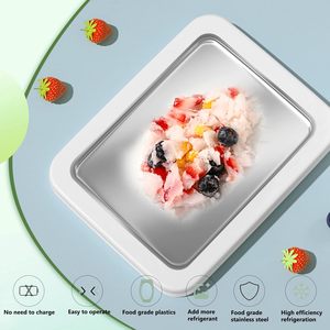 Good Seller Product Anti-overflow Design PP 304 Stainless Steel Rolled Homemade Ice <b>Cream</b> <b>Maker</b> Pan - Product Image 2