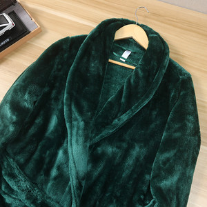 Pyjamas chauds en peluche pour <span class=keywords><strong>couple</strong></span> BODHANA, <span class=keywords><strong>pas</strong></span> chers, respirants, en polaire 100% polyester, robe kimono à col châle, robes chaudes pour femmes - Product Image 3