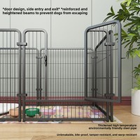 Enclos pliable simple et écologique pour chien, en métal tubulaire carré thermolaqué, combinaison libre, pour intérieur