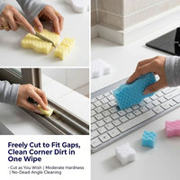 Esponja de Limpieza Ergonómica Ondulada de Melamina Nano con Espuma Incorporada, Estropajo Multiusos para Limpieza Diaria del Hogar