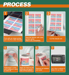 Papel de Calcomanía <span class=keywords><strong>para</strong></span> Impresora de Inyección de Tinta, 10 Hojas Transparentes/10 Hojas Blancas, 20 Hojas Tamaño A4, Papel Imprimible <span class=keywords><strong>para</strong></span> Transferencia por Agua - Product Image 4