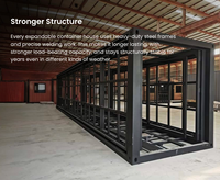 Casa Contenedor Prefabricada Móvil Plegable de Doble Ala Rectangular con Panel de Actividades, Caja Expandible Habitable Exportable