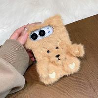 Nouvelle Housse Hiver en Peluche Douce et Moelleuse pour Téléphone Portable – Étui de Protection pour iPhone 11 12 13 14 15 16 17 18 Pro Max Plus