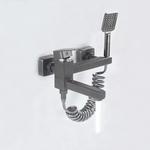 Латунный черный настенный смеситель для ванной - Product Image 3