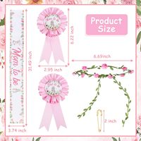 Décorations de fête prénatale Lapin Rose pour Fille, Écharpe de future maman Lapin Floral de Pâques, Épingle de future maman et papa, Couronne de fleurs, Bandeau