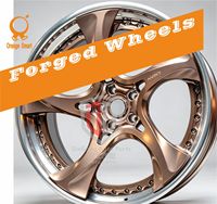 Jantes forgées 2 pièces à 5 branches en bronze brossé, rivets simulés, 17-22 pouces, PCD personnalisé pour voitures de performance JDM