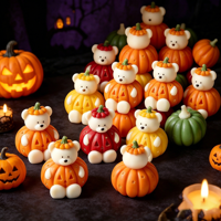 Offre Spéciale – Moule en Silicone 3D Souple Qualité Alimentaire pour Gâteau Citrouille Ours, Idéal pour Chocolat et Bougies DIY, Décoration de Fête d'Halloween