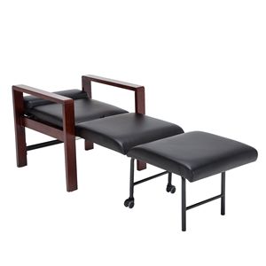 Chaise inclinable Jiarunde avec accoudoirs en bois massif, couleur café noir, multifonctionnelle, pliable, pour le bureau, la sieste et le repos - Product Image 3