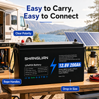 Batterie au lithium fer phosphate 12,8 V 200 Ah 2560 Wh à décharge profonde IP65 pour camping-car, marine, alimentation de secours hors réseau pour l'approvisionnement en gros