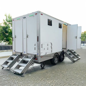 Remorque de toilette portable de luxe en acier à 4 stations 7 'X 14' Style chinois pour la cuisine extérieure Accès de luxe à la salle de bain - Product Image 2