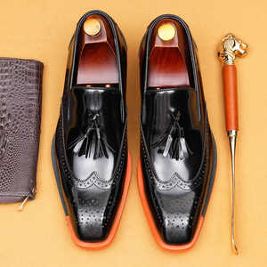 Zapatos de Vestir de Piel Sintética para Hombre, con Punta Puntiaguda, Color Sólido, Suela de Goma Antideslizante, para Todas las Temporadas, Envío Directo - Product Image 3