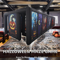 Maison hantée d'Halloween sur mesure, labyrinthe gonflable en PVC Oxford noir avec citrouille, couleur personnalisable, portable