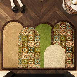 Paillasson en soie à motif traditionnel de forme irrégulière en fibre de polyester pour entrée intérieure, haute qualité, emballage individuel - Product Image 2