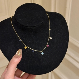 Collar de Plata de Ley 925 con Baño de Oro de 18K y Zirconia en Forma de Trébol, Estilo Instagram, Cadena para Clavícula, Joyería para Mujer - Product Image 2