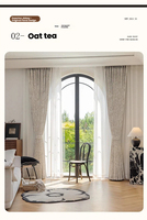 Rideaux en chenille Jacquard Monet crème, occultants, pour salon, chambre, balcon, textile de maison