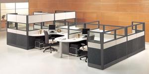 Panel de separación moderno y barato para 4 personas, cubículos para reuniones, partición Modular, personal compartido, mesa de 6 plazas, escritorio de estación de trabajo de <span class=keywords><strong>oficina</strong></span> - Product Image 5