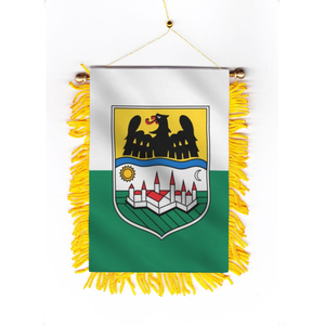 Bandera Personalizada de Satén del Danubio Swabiano, Mini Bandera Colgante con Borlas Doradas para Espejo Retrovisor de Coche, Ventana, Pared, Oficina, Hogar - Product Image 1