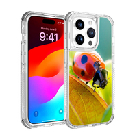 Étui de téléphone transparent en TPU+PC+aluminium, résistant à l'eau et aux chocs, avec sublimation 3-en-1, pour options de motifs personnalisés 3D/2D