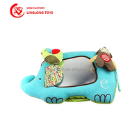 Miroir en tissu en peluche d'éléphant brodé créatif, personnalisé en usine, pour la décoration de chambre d'enfant