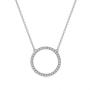 Collar Dylam con Colgante de Zirconia 5A, Diseño Metálico, Estilo Romántico, Chapado en Oro de 18K, para Bodas - Product Image 1
