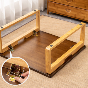 <b>Foldable</b> Square Wooden Coffee <b>Table</b> For Floor Standing Japanese Style Home Use Small Apartment Low <b>Table</b> - Product Image 4
