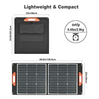 Panneau solaire pliable 100W avec sortie Type-C PD, chargeur solaire portable pour ordinateur portable, téléphone portable, randonnée en plein air et utilisation en jardin
