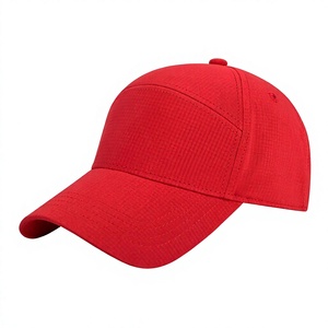 Wholesale Custom 7 Panel Baseball Cap Premium Quick Dry Sports Cap Summer Adjustable Red Baseball <b>Hat</b> Custom Logo OEM ODM - Product Image 1