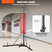 Soporte Plegable para Saco de Boxeo de Alta Resistencia con Altura Ajustable, Soporte Independiente para Entrenamiento de Boxeo para Adultos y Niños en Casa