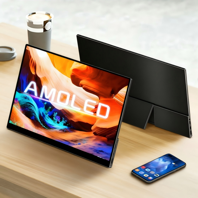 Hot Seller 13.3" 14" 15.6" 17.3" AMOLED Touch Screen Portable Monitor 4k for PS4/5 Switch Game Laptop for Gaming Video Business