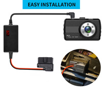 Câble de réduction de tension pour affichage numérique OBD2, câble de surveillance de stationnement pour caméra embarquée automobile, coupure d'alimentation basse tension réglable L153