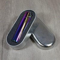 Cartouche céramique réutilisable dispositif boîte en métal avec Eva insérer briquet de fumée emballage petit chariot en verre stylo ovale étain