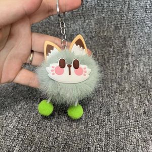 Porte-clés pendentif chat en peluche créatif avec boule de fourrure, décoration de sac à dos pour couples, petit cadeau, breloques de mode - Product Image 5