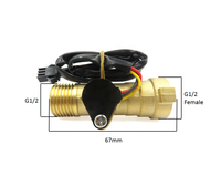Compteur de débit d'eau à turbine haute précision 1-30L, capteur de débit d'eau à effet Hall magnétique à impulsions en laiton 3.5-24V filetage G1/2 pour chauffe-eau