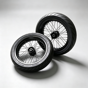Juego <span class=keywords><strong>de</strong></span> Ruedas para Motocicleta Surron Light Bee 2 <span class=keywords><strong>Supermotard</strong></span> 2026, Bujes <span class=keywords><strong>de</strong></span> Aleación Forjados CNC, <span class=keywords><strong>Llantas</strong></span> Anodizadas, Neumáticos CST para Carretera, Color Negro - Product Image 3