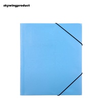 Skywingproduct Shanghai Leihui Production – Dossier à 3 rabats personnalisé, couleur pleine, pelliculage brillant, avec bandes élastiques durables, en papier