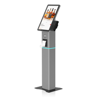 Kiosque en libre-service personnalisé avec écran tactile incurvé 10 points, prise en charge SDK, imprimante thermique, lecteur de codes-barres, machine de commande pour restaurants