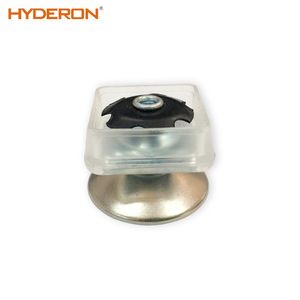 Plaque pivotante Hyderon, pieds en plastique transparents carrés, accessoires de meubles réglables, rotatifs - Product Image 1