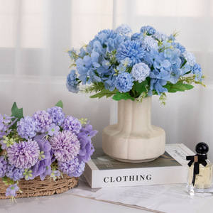 <b>Artificial</b> <b>Hydrangea</b> Bouquet Plastic Silk High Simulation Wedding Home Decoration - Product Image 2