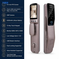 Kunci Pintu Video Pintar dengan Sensor Sidik Jari, Casing Aluminium Alloy, dan Panel Kaca Tempered untuk Pintu Masuk Vila Premium