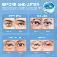 Patchs pour les yeux en gel de collagène à la protéine de cuivre bleu EKBER Private Label, éliminent les cernes, anti-âge, masque pour les yeux Ghk-cu