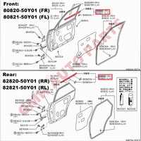 Burletes Selladores para Cristal de Ventana Delantera y Trasera para Nissan Tsuru V16 1990-1994 4 Puertas, Sello de Goma para Sentra B13 90-93