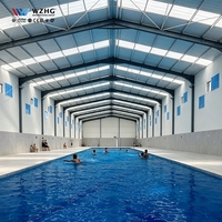 Centro Acuático Moderno con Estructura de Acero, Parque Acuático, Galpón, Estructura de Acero, Hall