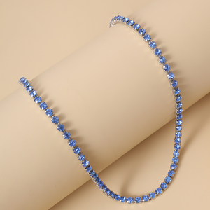 قلادة خانقة أنيقة مرصعة بالكريستال الأزرق اللامع للنساء، إكسسوار يومي عصري للرقبة، هدية مجوهرات نسائية - Product Image 5