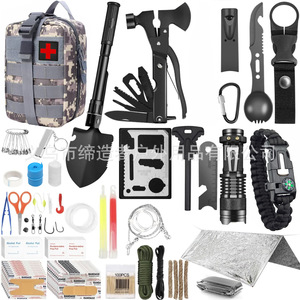 Kit de herramientas de supervivencia, linterna táctica, pulsera multiusos, equipo de emergencia para acampar al aire libre, compacto, 20x15x9cm - Product Image 4